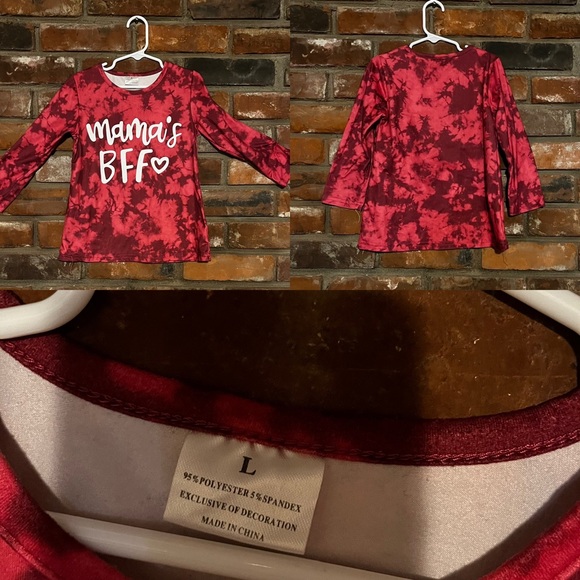 Sparkle n pink long sleeve maroon tie dye shirt - Picture 1 of 1